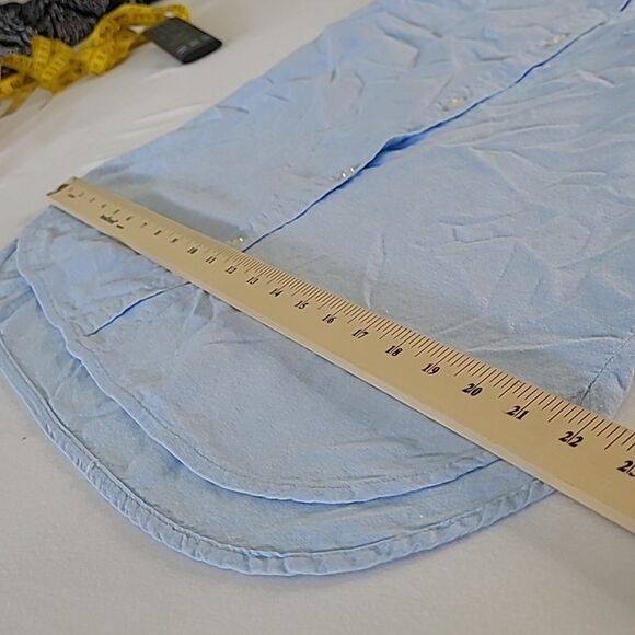 Blue 100% cotton shirt.  No brand nor size available - Picture 7 of 7